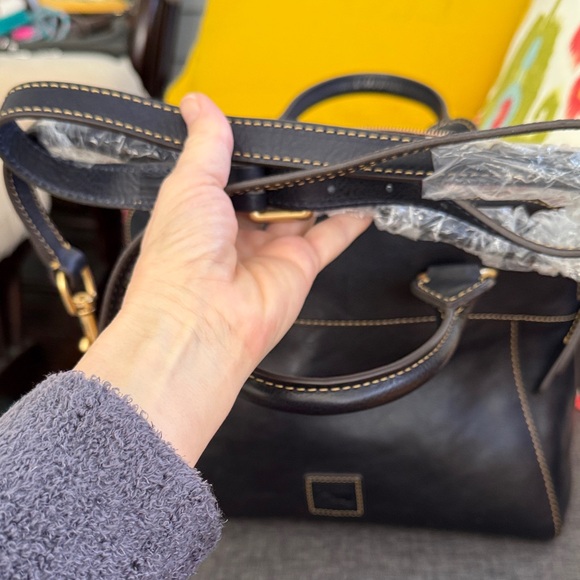 Dooney & Bourke Cameron Florentine Navy Leather Satchel. New with tags - Picture 11 of 11